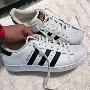 adidas Superstar White and Black Sneakers